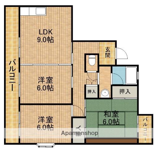 パレス富塚(3DK/3階)の間取り写真