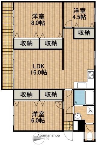 NA-SA曳馬(3LDK/3階)の間取り写真