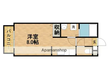 ヴィータ・ディステッサ(ワンルーム/1階)の間取り写真