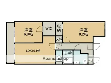 ソシアリバーシティー(2LDK/1階)の間取り写真