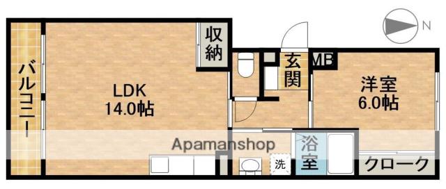 ソシアリバーシティー(1LDK/2階)の間取り写真