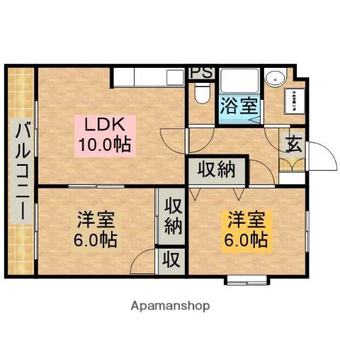 グランディール(2LDK/1階)の間取り写真