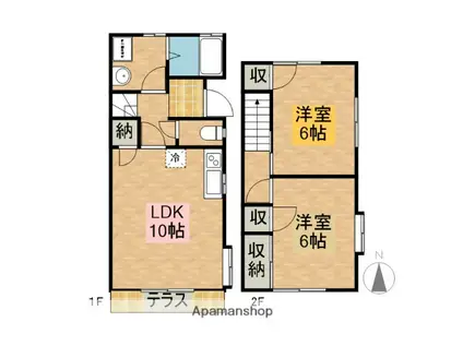 テラスハウス稲垣(2LDK)の間取り写真
