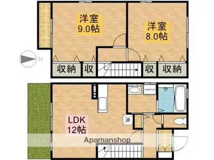 ティアラコート(2LDK/2階)の間取り写真