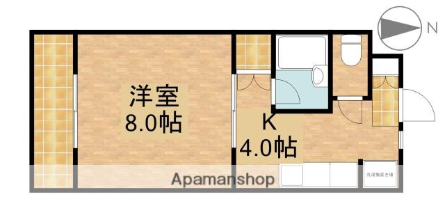 マンションレイクビュー(1K/4階)の間取り写真