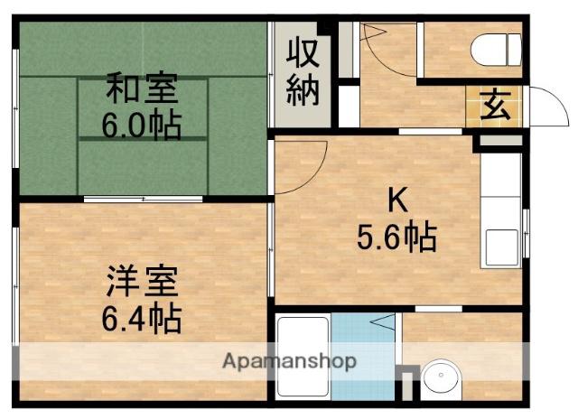 しおさいの丘C(2K/1階)の間取り写真