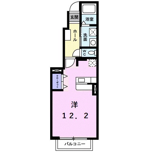 ニューヤマジⅡ(1K/1階)の間取り写真