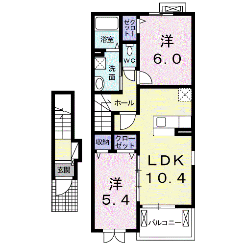 ヴィタ・ノーヴァ(2LDK/2階)の間取り写真