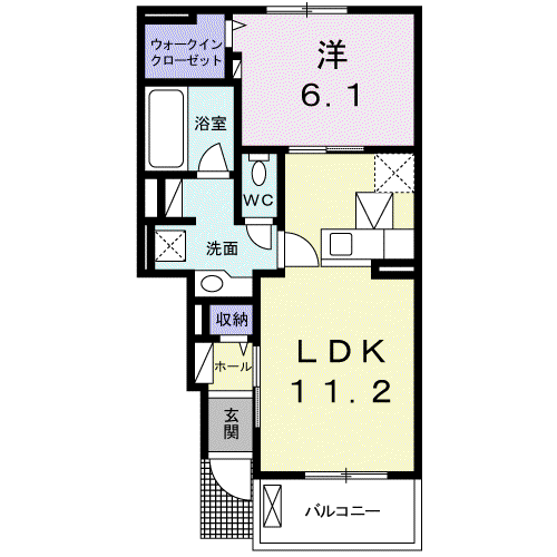 サンフォレスト M(1LDK/1階)の間取り写真