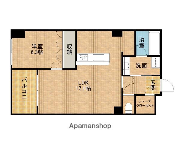 アートフォルム元城(1LDK/6階)の間取り写真