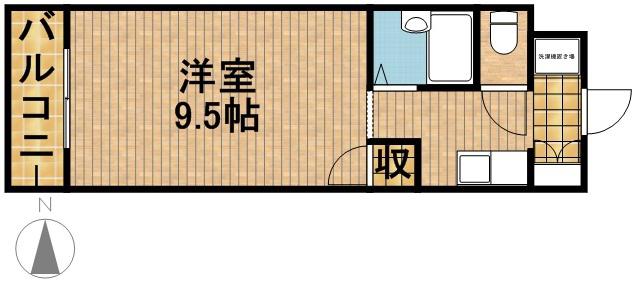 アップル第3マンション(1K/2階)の間取り写真