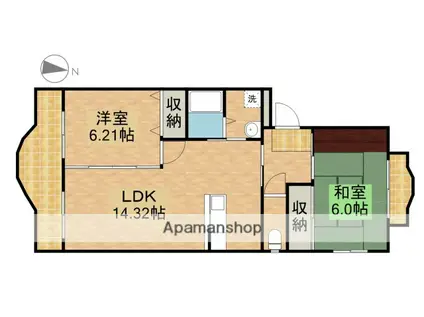 アプリットハマナコ(2LDK/3階)の間取り写真