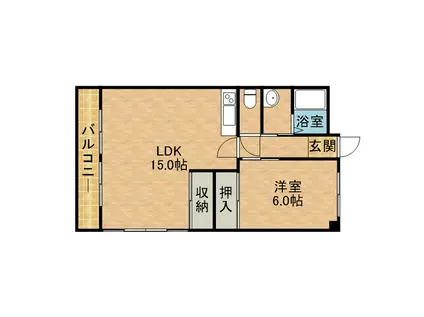 アイレジデンス藤枝(1LDK/4階)の間取り写真