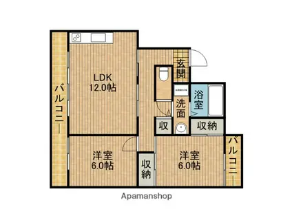ルミナス(2LDK/4階)の間取り写真