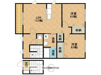 エスポーアメゾン(2LDK/2階)の間取り写真