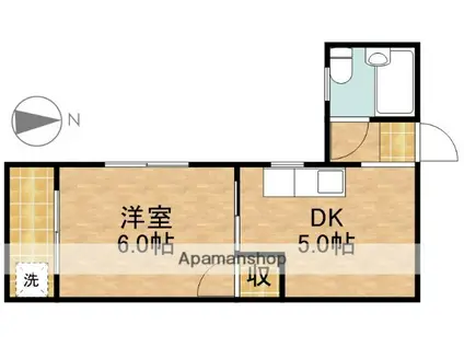 サントピア高町(1DK/3階)の間取り写真