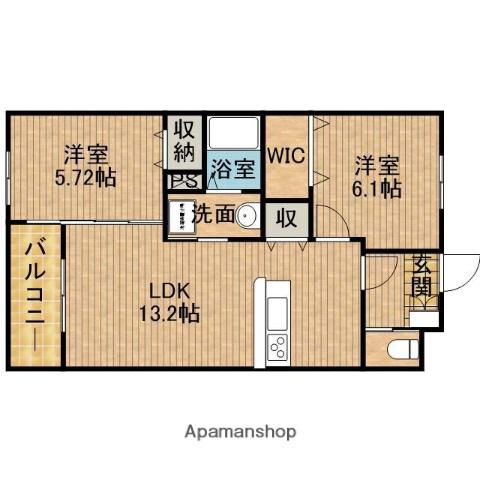PRECIOUSⅡ(2LDK/2階)の間取り写真
