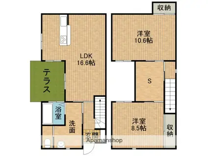 ビアンヌール布橋二丁目キャレブラン(2SLDK)の間取り写真