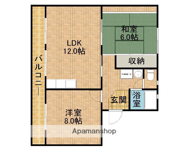ハイツハイランド(2LDK/1階)の間取り写真