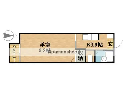 ハイツFLORALⅡ(1K/2階)の間取り写真