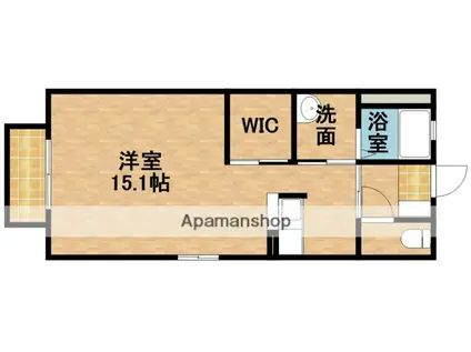 クロワールⅡ(ワンルーム/2階)の間取り写真