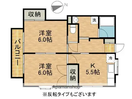 メゾンKⅤ(2K/2階)の間取り写真