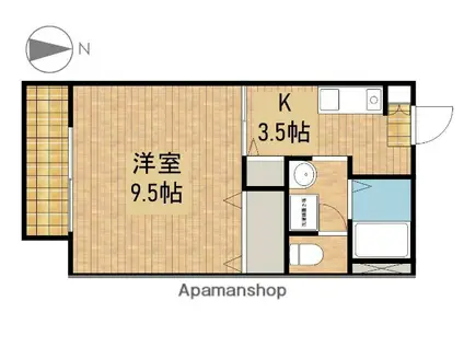 RIN D(1K/1階)の間取り写真