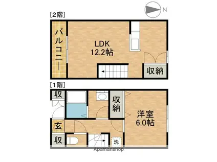 メゾネットYSⅠB(1LDK)の間取り写真