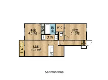 グランドゥールⅣ(2LDK/1階)の間取り写真