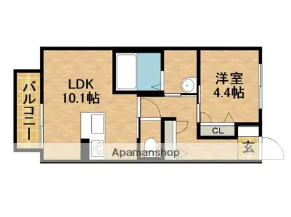 セントラルハウス(1LDK/1階)の間取り写真