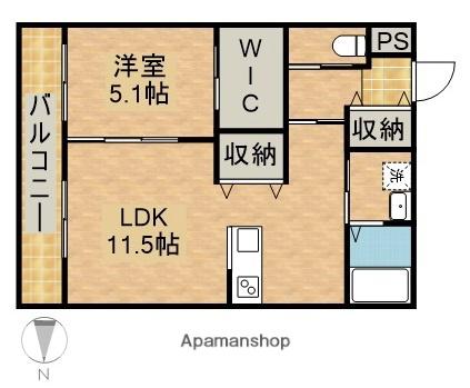 ツリーハウス(1LDK/3階)の間取り写真