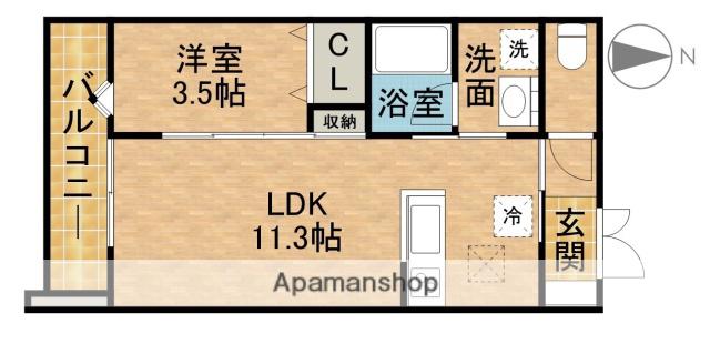WINS Ⅴ(1LDK/1階)の間取り写真