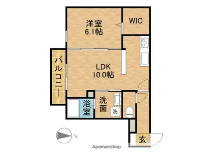 CASA IN COLLINA(1LDK/3階)の間取り写真