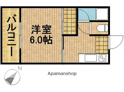 コーポスカイビュー(1K/1階)の間取り写真