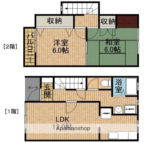 メイプルトゥリーB(2LDK)の間取り写真