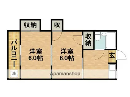 紅ビル21(2K/1階)の間取り写真