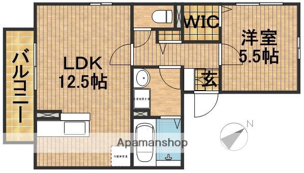 セジュールフーキB(1LDK/2階)の間取り写真