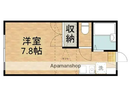 グリーンビューⅡ(1K/1階)の間取り写真