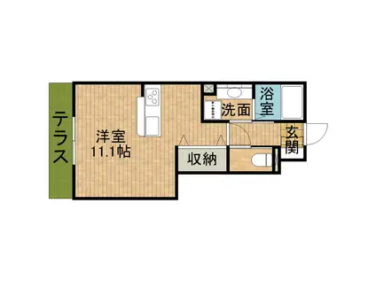 ハルモニア(ワンルーム/1階)の間取り写真