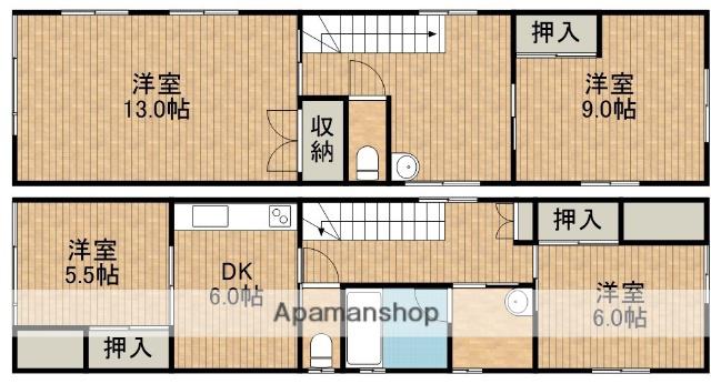 スギビル(4DK/1階)の間取り写真