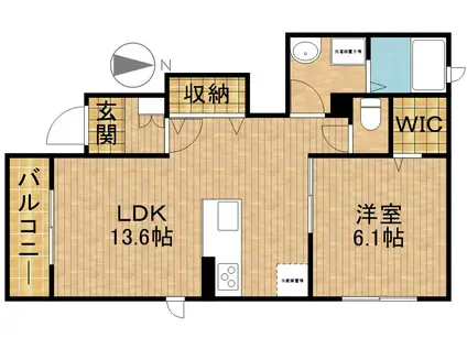 OHANA(1LDK/1階)の間取り写真