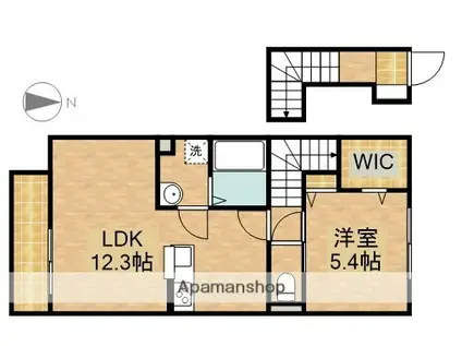 東海道本線 浜松駅 バス乗車時間:34分 北島町バス停で下車 徒歩4分 2階建 新築(1LDK/2階)の間取り写真