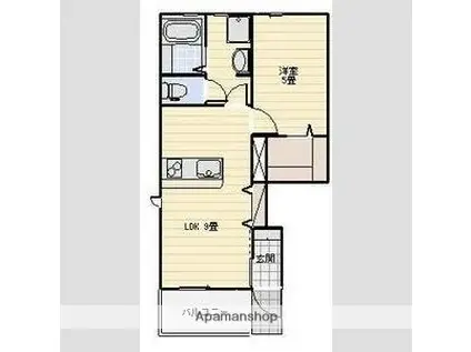 LOTUS三ケ日(1LDK/1階)の間取り写真