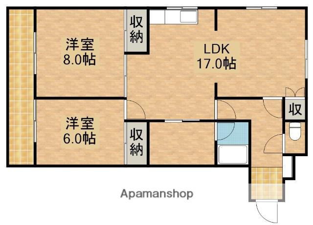 曳馬野マンション(2LDK/6階)の間取り写真