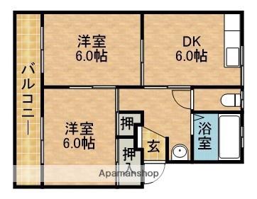 マルイハイツ(2DK/1階)の間取り写真