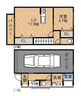 LA VIE GAREGE舞阪(1LDK/1階)の間取り写真