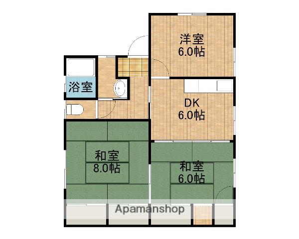 東海道本線 菊川駅(静岡) 徒歩253分 1階建 築38年(3DK)の間取り写真