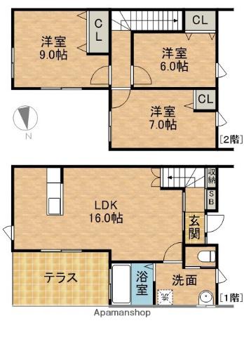 東海道本線 磐田駅 徒歩11分 2階建 新築(3LDK)の間取り写真