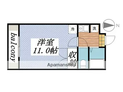 パレス尾野Ⅰ(1K/1階)の間取り写真