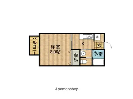 オランジュリー(1K/2階)の間取り写真